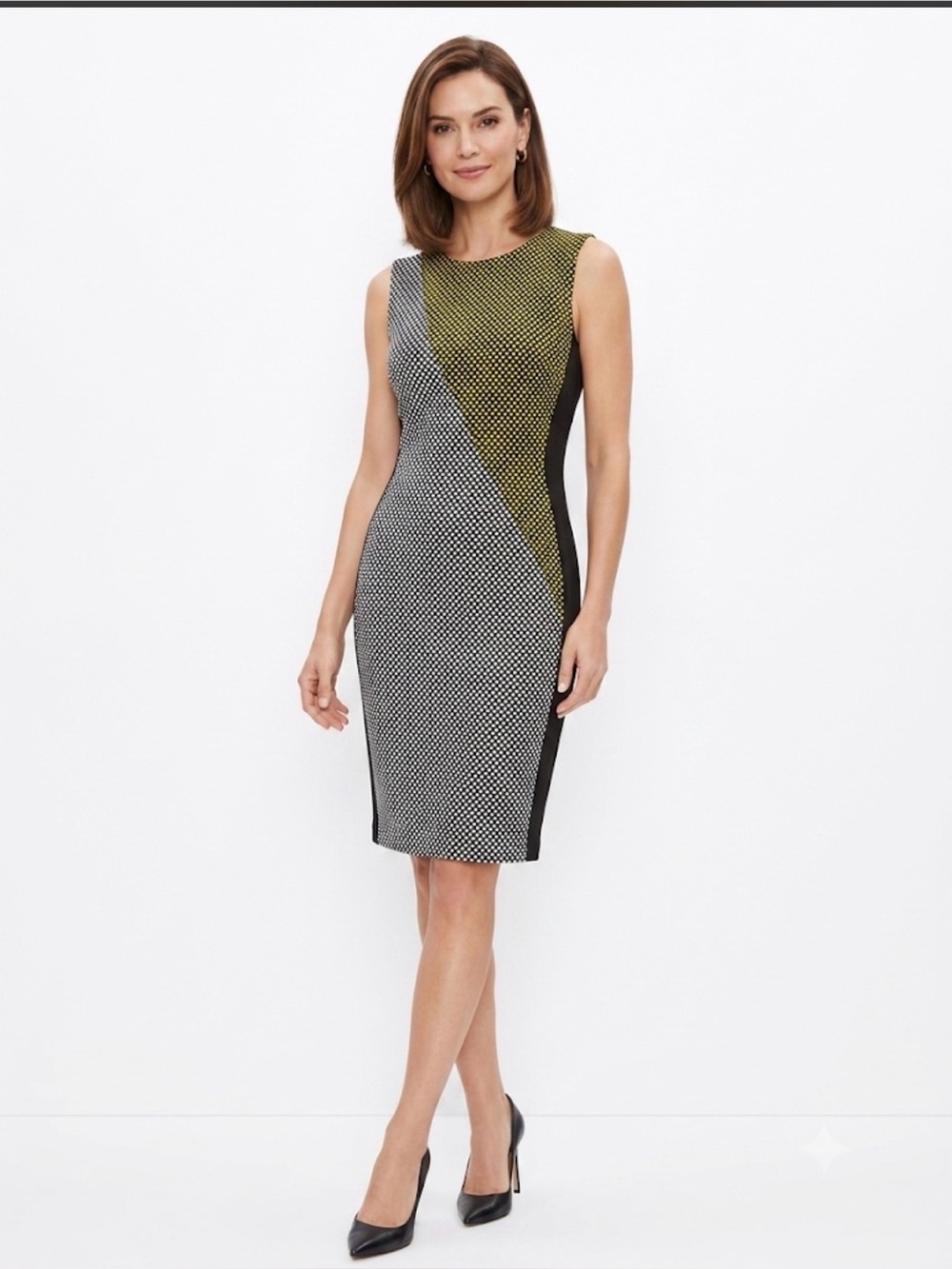 Belle by Badgley Mischka black and green dot size 10